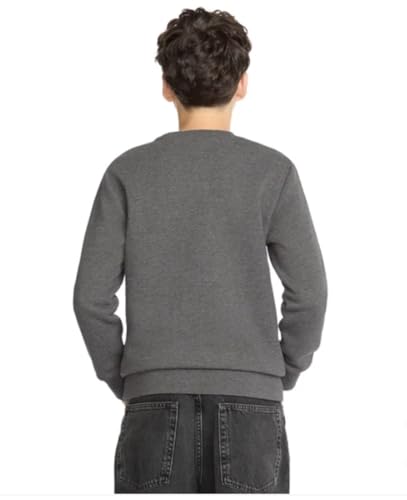 Calvin Klein Boys' Long Sleeve Logo Design French Terry Crewneck Tee (US, Alpha, Large, Regular, Grey)