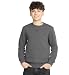 Calvin Klein Boys' Long Sleeve Logo Design French Terry Crewneck Tee (US, Alpha, Large, Regular, Grey)