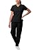 Sivvan Scrubs for Women - Mock Wrap & Cargo Pants Scrub Set - S8401 - Caribbean Blue - M