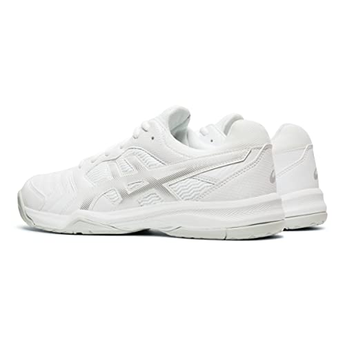 ASICS Gel Dedicate 6 Mens Tennis Shoe - White/Silver - Size 6.5