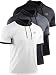 NELEUS Men's Running Shirt Workout Athletic Shirts with Hoodie Pack of 3,5112,Black/Grey/White,Large