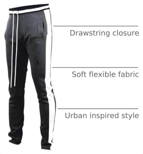SCREENSHOT Men's Athletic Fitness Slim Fit Workout Track Pants Basic S41700-Mard Black-2XLarge