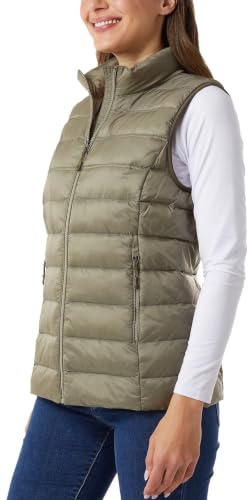 32 Degrees Heat Womens Lightweight Packable Puffer Vest (US, Alpha, XX-Large, Regular, Regular, Overland Trek Green)