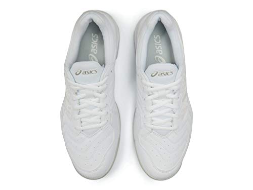 ASICS Gel Dedicate 6 Mens Tennis Shoe - White/Silver - Size 6.5
