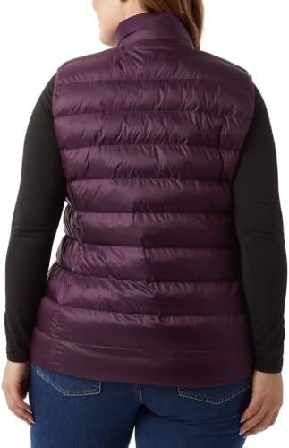 32 Degrees Heat Womens Lightweight Packable Puffer Vest (US, Alpha, XX-Large, Regular, Regular, Dark Purple Winter Bloom)