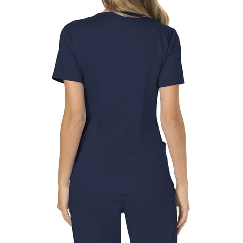 Cherokee Women Scrubs Top Workwear Revolution Mock Wrap WW610, S, Navy