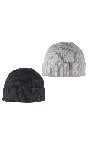 BULA X' MERINOWOOL Blend Unisex Size Black/Gray (2 Pack Beanies)