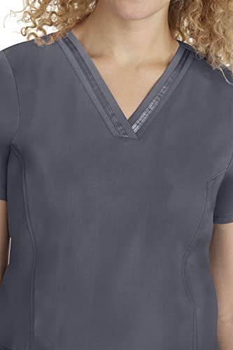 Healing Hands Purple Label Scrub Top for Women with 3 Pockets XL Pewter