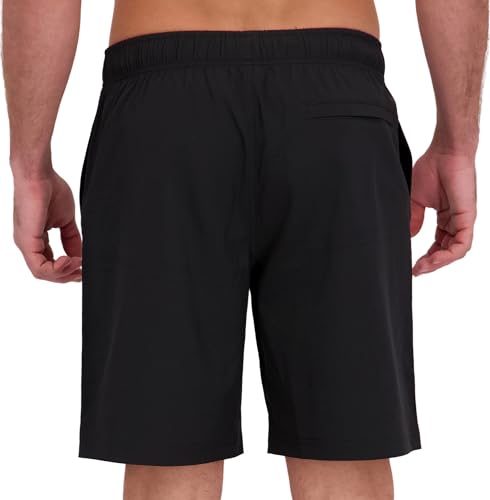 Nautica Mens Lightweight Quick Dry Swim Trunks (US, Alpha, Medium, Regular, Regular, Black)
