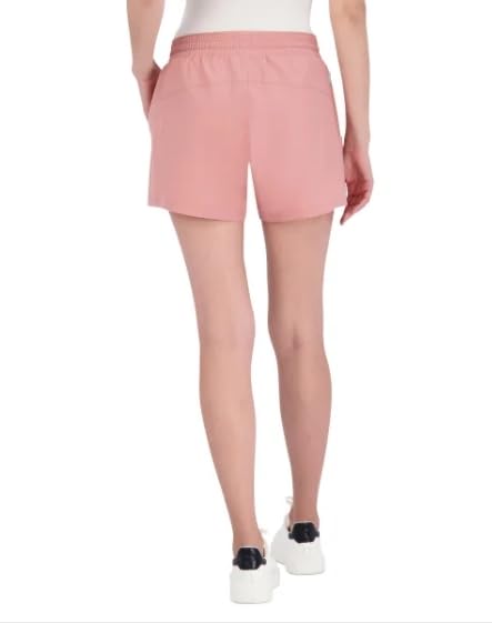 Pacific Trail Elastic Waist Band Side Pockets Ladies' Casual Shorts Large, Pink)
