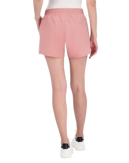 Pacific Trail Elastic Waist Band Side Pockets Ladies' Casual Shorts Large, Pink)