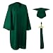 2025 Matte Graduation Cap and Gown Tassel Set - Forest Green Size 48 - Junior/Senior High School/College Graduates