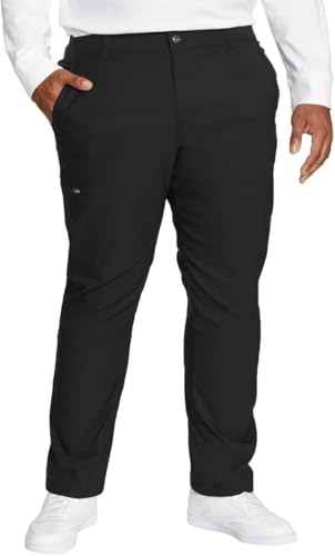 Eddie Bauer Men’s Fleece Lined Pants – Water Resistant, Lightweight Stretch Fabric, Zipper Pockets (Black, 36Wx32L)