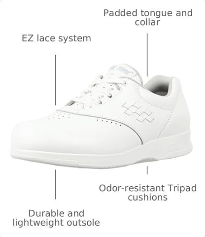 SAS Free Time Comfort Walking Shoe White 4.5 M (M) (B)