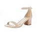 Eunicer Women's Single Band Classic Chunky Block Low Heel Sandals with Ankle Strap Dress Shoes,Nude Suede,11 B(M) US