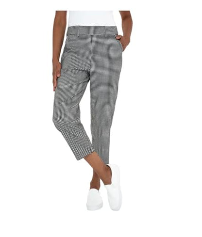 Mario Serrani Women's Slim Fit Pull On Capri Pant (US, Alpha, X-Large, Regular, Regular, Multi (Black/White Gingham))