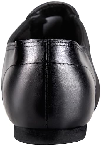 Linodes Leather Jazz Shoe Slip-on for Women Men Dance Shoes Black 8.5M