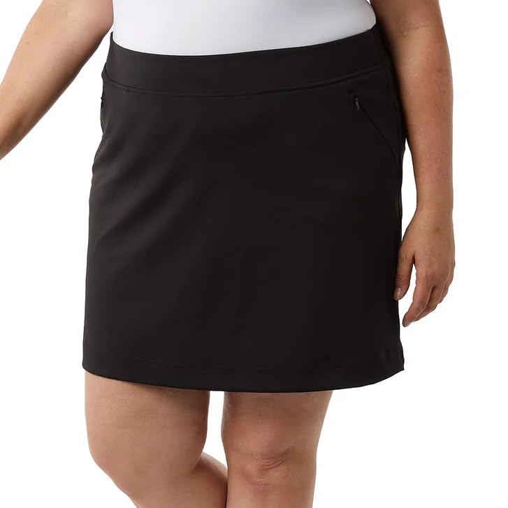 32 Degrees Women’s Skort with Inner Shorts, 2 Front Pockets, High Waist Athletic Tennis & Golf Skirt (Black, X-Large)