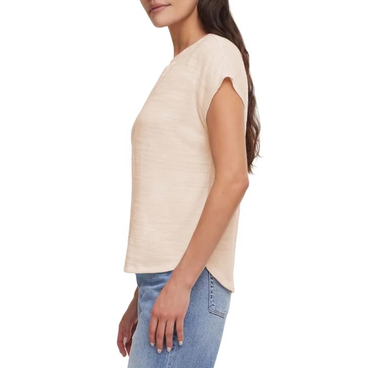 Orvis Women's Textured Top, Split V-Neck, Relaxed Fit (Cream, XX-Large)
