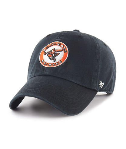 47 Baltimore Orioles Hat Mens Womens Cooperstown Clean Up Adjustable Cap, Black