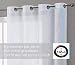 HLC.ME Abbey Faux Linen Textured Semi Sheer Privacy Sun Light Filtering Transparent Window Grommet Long Thick Curtains Drapery Panels for Bedroom & Living Room, 2 Panels (54 W x 108 L, White)