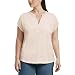 Orvis Women's Textured Top, Split V-Neck, Relaxed Fit (Cream, XX-Large)
