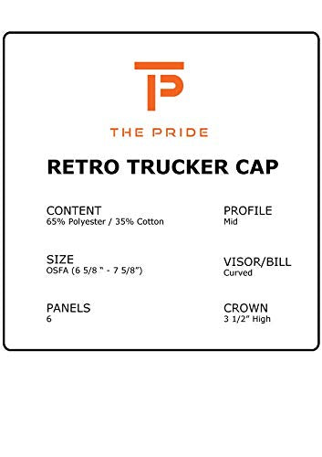 The Pride American Flag Hat Men Women Trucker Baseball Snapback Premium Patch Designed in USA (Map-ch-ch-Matte)