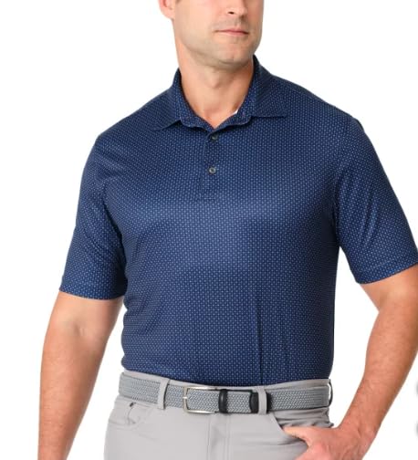 Greg Norman Men's Performance Golf Polo (Navy Blue, S), Small
