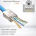 JODROAD Shielded RJ45 Cat6 Cat 6A Connectors - Pass Through Connector Gold Plated 3 Prong 8P8C Modular Plugs for FTP/STP Stranded Ethernet Cable & Solid Wire - 50 Pcs/Jar