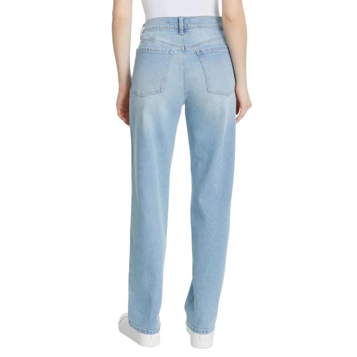 Gloria Vanderbilt Women’s Straight Leg Relaxed Fit Cotton Stretch Jean (Light Blue, 16)