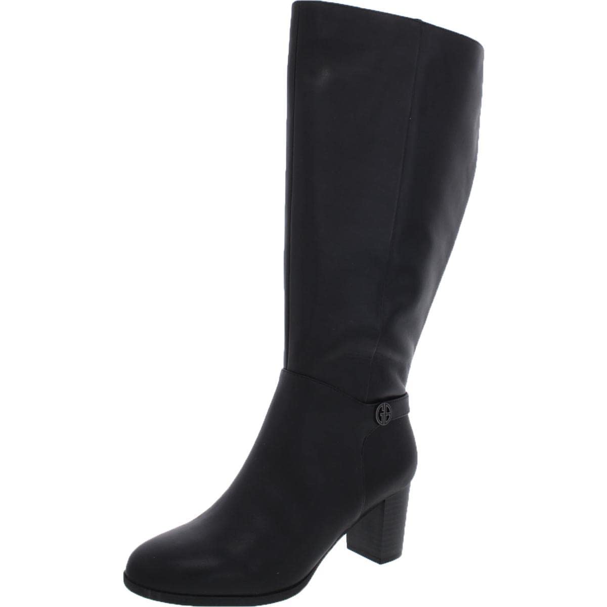 Giani Bernini Womens Adonnys Leather Knee-High Boots Black 8.5 Medium (B,M)