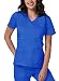 Adar Active Classic Scrub Set for Women - Crossover Top and Multi Pocket Pants - 3500 - Royal Blue - S