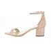 Eunicer Women's Single Band Classic Chunky Block Low Heel Sandals with Ankle Strap Dress Shoes,Nude Suede,11 B(M) US