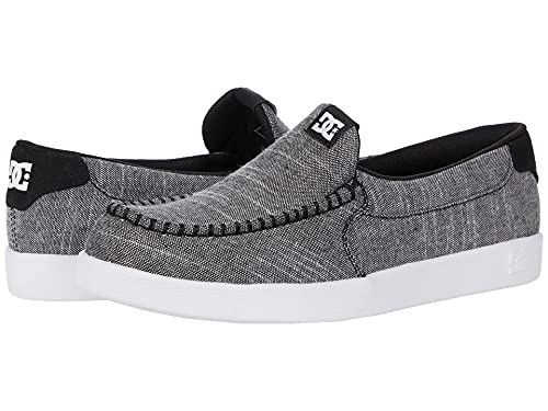 DC Men's Scoundre Slip-On Casual Skate Shoe Black/Heather Grey 6.5 D - Medium