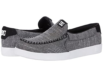 DC Men's Scoundre Slip-On Casual Skate Shoe Black/Heather Grey 6.5 D - Medium