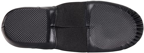Linodes Leather Jazz Shoe Slip-on for Women Men Dance Shoes Black 8.5M