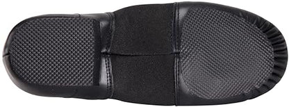 Linodes Leather Jazz Shoe Slip-on for Women Men Dance Shoes Black 8.5M