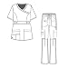 Adar Active Classic Scrub Set for Women - Crossover Top and Multi Pocket Pants - 3500 - Royal Blue - S