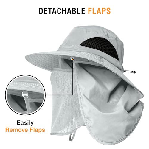 GearTOP Wide Brim Sun Hat Neck Flap, UPF 50+ Boonie Fishing Hat Men & Women