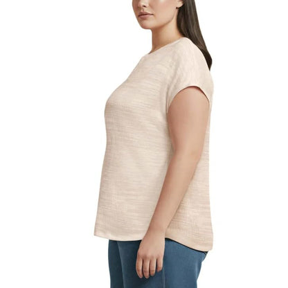 Orvis Women's Textured Top, Split V-Neck, Relaxed Fit (Cream, XX-Large)