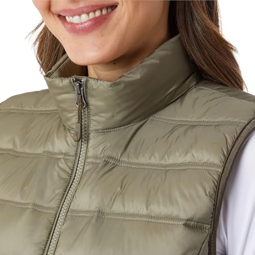 32 Degrees Heat Womens Lightweight Packable Puffer Vest (US, Alpha, XX-Large, Regular, Regular, Overland Trek Green)