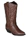 Soda Women's Reno Western Cowboy Pointed Toe Knee High Pull On Tabs Boots, TPS Reno-S Dark Tan Size 5.5