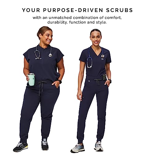 FIGS Zamora Jogger Style Scrub Pants for Women - Navy, XX-Small Petite