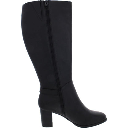 Giani Bernini Womens Adonnys Leather Knee-High Boots Black 8.5 Medium (B,M)