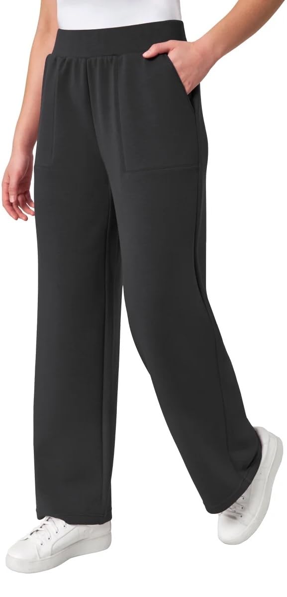 Mondetta Womens Heavyweight Wide Leg Pant (US, Alpha, X-Large, Regular, Regular, Black)