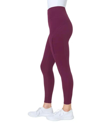 Mondetta World Outfitter Women's Moisture Wicking Cropped Legging Pant with Side Zip Pockets (US, Alpha, XX-Large, Regular, Regular, Purple)