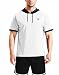 NELEUS Men's Running Shirt Workout Athletic Shirts with Hoodie Pack of 3,5112,Black/Grey/White,Large