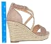 MVE Shoes Women's Medium Espadrille Open Wedge Criss Cross Straps-Fashion Wedges, Judith-34 taupe 6.5