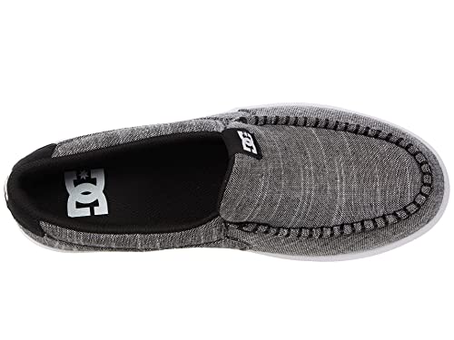 DC Men's Scoundre Slip-On Casual Skate Shoe Black/Heather Grey 6.5 D - Medium
