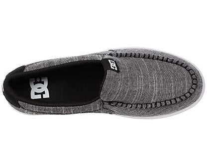 DC Men's Scoundre Slip-On Casual Skate Shoe Black/Heather Grey 6.5 D - Medium